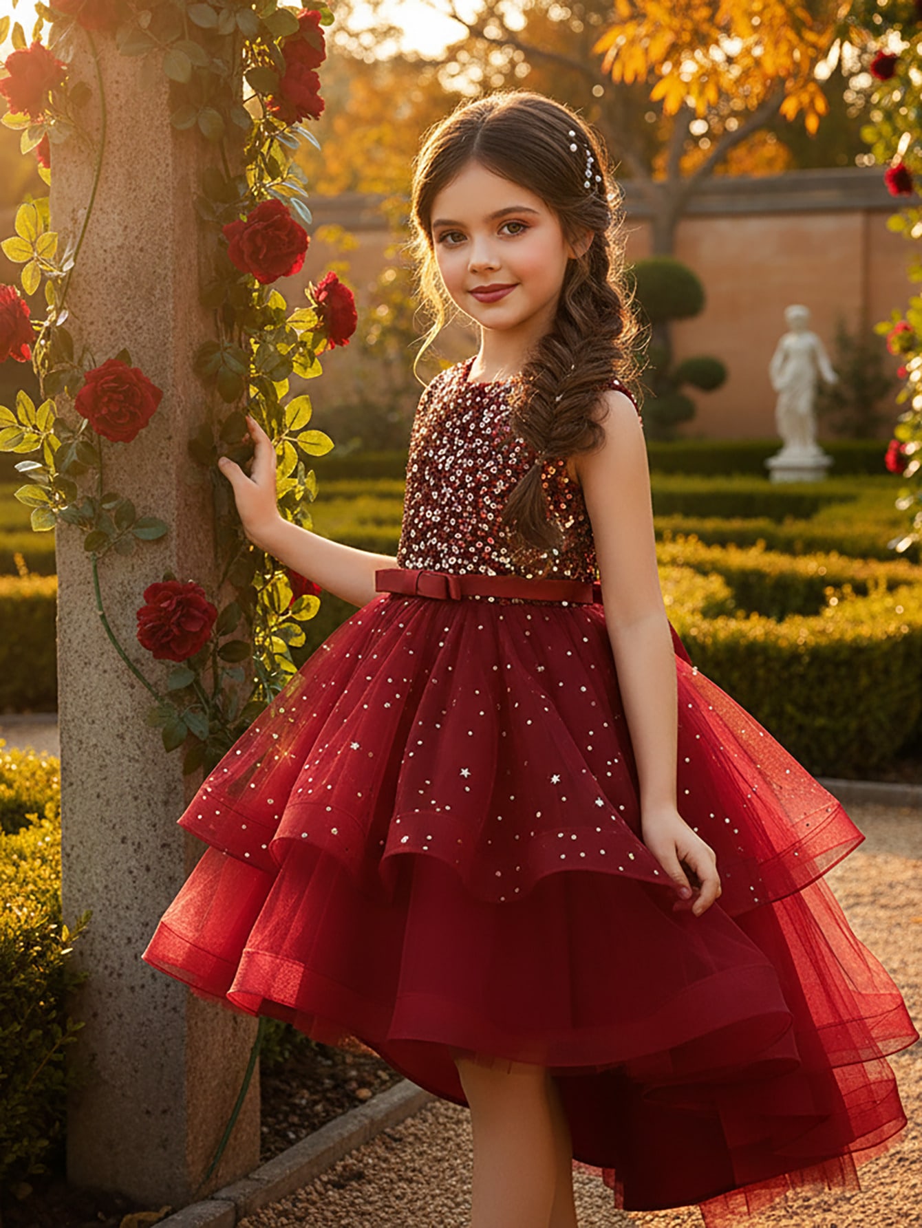 Baby Clothing Girls - Baby Girl Princess Floral Sequins Dress