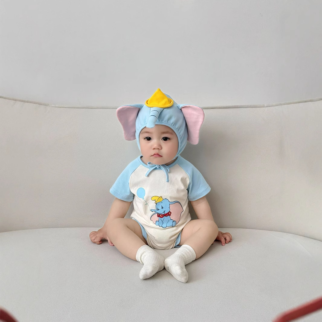 3D Elephant Print Baby Onesie  - đánh giá và giá Baby Clothing Elephant